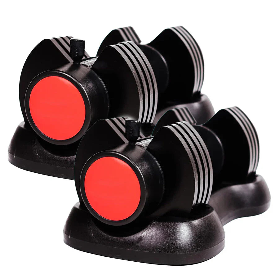 Black and red cylindrical objects on a white background