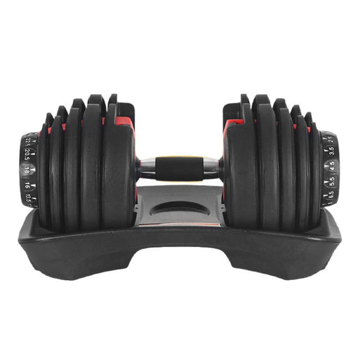 adjustable dumbbell on a white background