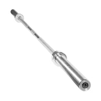 Silver metal barbell on a white background