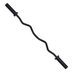 Black curved barbell on a white background