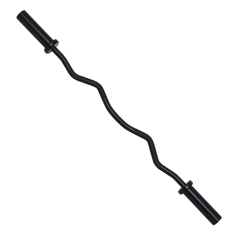 Black curved barbell on a white background