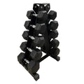 5 tier hex dumbbell tree rack holds 5 pairs for home gym storage