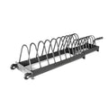 Metal dish rack on a white background