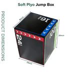 Soft plyo jump box with dimensions labeled on a white background