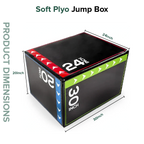 24 Hour Fitness soft plyo jump box with dimensions on a white background