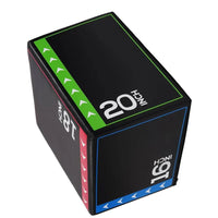 Stack of black boxes with measurement labels on a white background