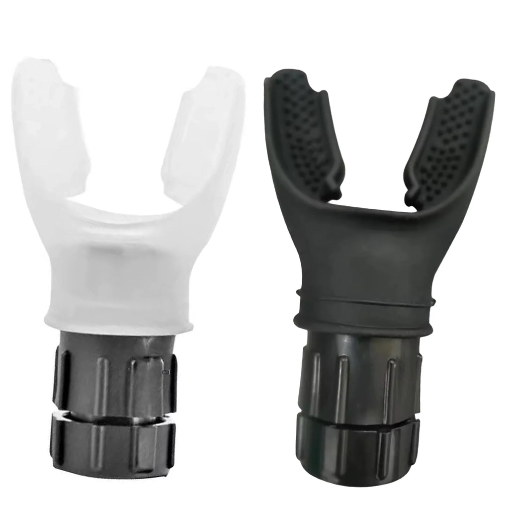 Black and white plastic components on a white background