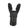 Black rubber duckbill valve on a white background