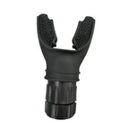 Black rubber duckbill valve on a white background