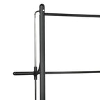 Black metal gate on a white background