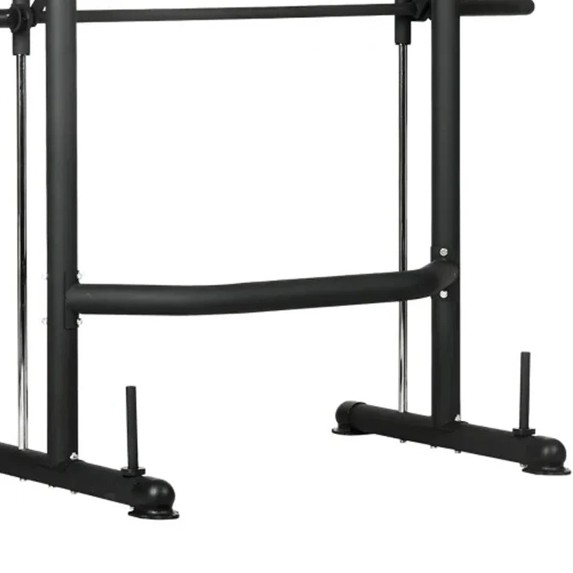 Black metal pull-up bar on a white background