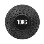 Black exercise ball with '10KG' marking on a white background
