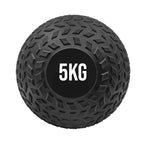 Black 5KG weight ball on a white background