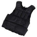 Black weighted vest on a white background