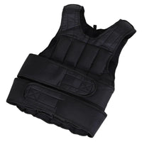 Black weighted vest on a white background