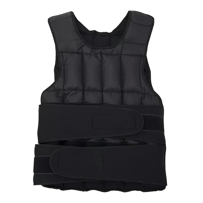Black weight vest on a white background
