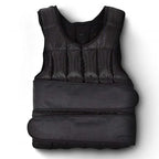 Black weighted vest on a white background