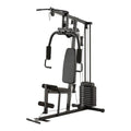 Black home gym equipment on a white background