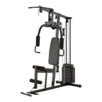Black home gym equipment on a white background