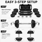 20kg Dumbbell & Barbell Set with Case